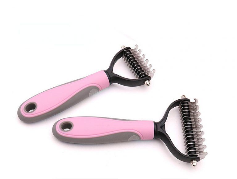 Колтуноріз для видалення підшерстя вовни Single Side Pet Hair Knots Dematting Comb для собак та котів 9615 1100 00 M pink фото