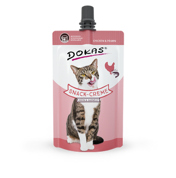 Крем-лакомство для котов Dokas с курицей и креветкой, 90 г 9105669 фото