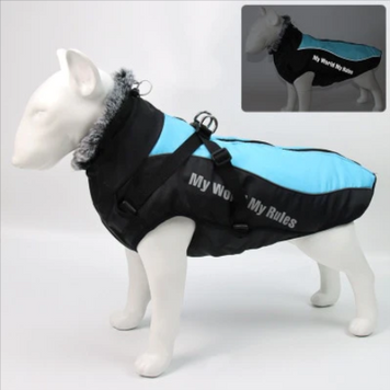 Світловідбиваюча зимова товста куртка для собак Black/Blue 4201 0000 90-77-1 фото