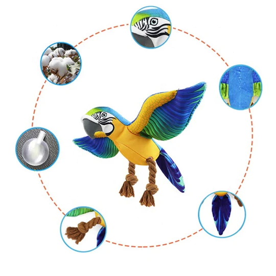 Мягкая игрушка для собак Molly Macaw Rope Squeaker Macaw фото