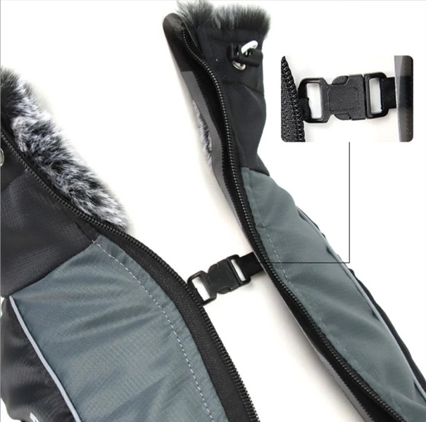 Світловідбиваюча зимова товста куртка для собак Black/Blue 4201 0000 90-77-1 фото