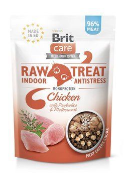 Лакомства для кошек Brit Raw Treat Indoor & Antistress Freeze-dried с курицей, 40 г BC_112189 фото