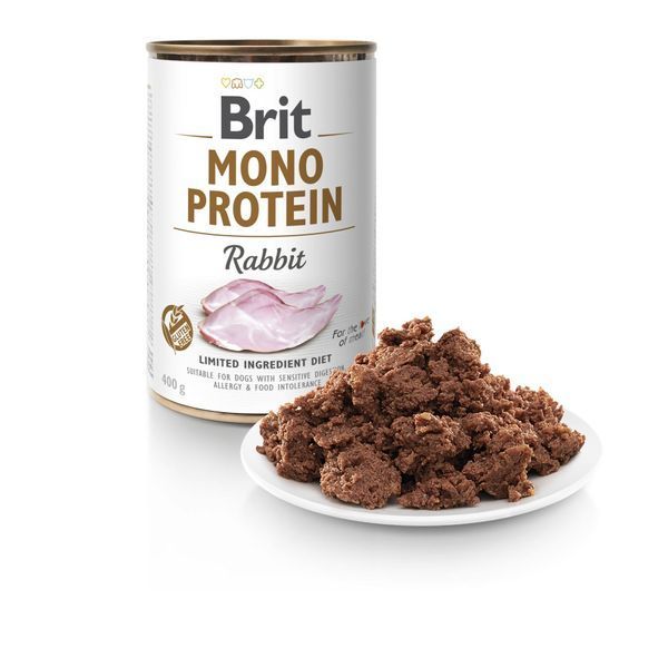 Влажный корм Brit Mono Protein Rabbit для собак, с кроликом, 400 г 100835/100061/9797 фото