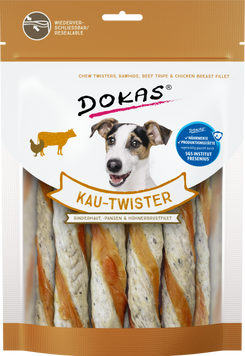 Лакомства для собак Dokas Жевательные палочки из говяжьей шкуры и куриного филе, 200 г 9105652 фото