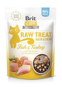 Лакомства для кошек Brit Raw Treat Hair & Skin Freeze-dried с рыбой и индейкой, 40 г BC_112190 фото