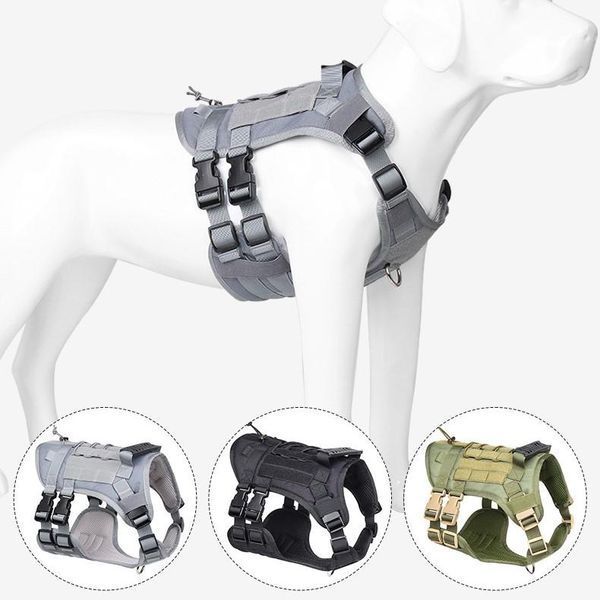 Нейлоновый тактический жилет для собак Nylon Heavy Duty Dog Tactical Vest Grey HK-HP-66-M фото