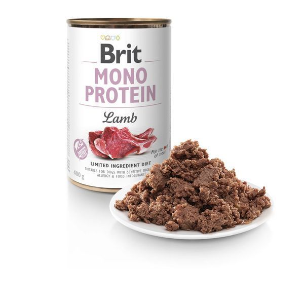 Вологий корм Brit Mono Protein Lamb для собак, з ягнятиною, 400 г 100834/100058/9773 фото
