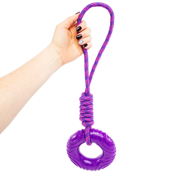 Игрушка для собак Derby Dog Tug Toy в виде пончика и веревки PT0222-purple фото