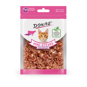 Лакомства для собак Dokas Мини-стейки из говядины, трески и куриной печени, 25 г 9110794 фото
