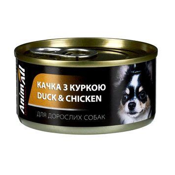 Вологий корм для собак AnimAll Качка з Куркою в ніжному желе 85г 168319 фото