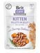 Влажный корм Brit Care Cat Pouch для котят, в желе, пикантный лосось, 85 г 100537/0594 фото 1