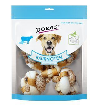 Лакомства для собак Dokas Жевательная кость из кожи коровы и рыбы, 250 г 6787412-1 фото