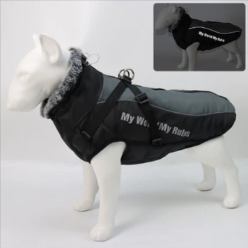 Світловідбиваюча зимова товста куртка для собак Black/Grey 4210 0000 90-77-10 фото