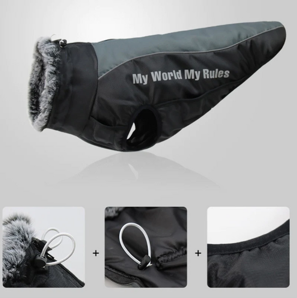 Світловідбиваюча зимова товста куртка для собак Black/Grey 4207 0000 90-77-7 фото