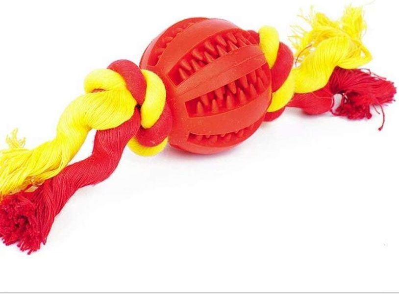 Игрушка для собак Derby Rubber Dog Chew Toy with Rope PT0200-4-S-red фото