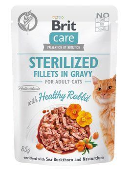Влажный корм Brit Care Cat Pouch для стерилизованных кошек, филе в соусе, кролик, 85 г 100526/0488 фото