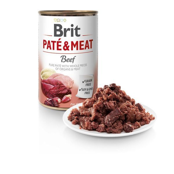 Вологий корм Brit Care Pate & Meat для собак, з яловичиною та індичкою, 400 г 100858/100072/0274 фото