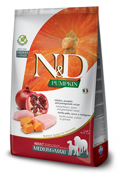 Беззерновий сухий корм Farmina N&D GRAIN FREE PUMPKIN DOG ADULT MEDIUM & MAXI для собак середніх та великих порід (гарбуз/курка/гранат) 156343 фото