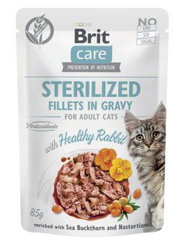 Корм влажный для стерилизованных кошек Brit Care Cat Sterilized филе в соусе с кроликом, пауч, 85 г BC_101050 фото