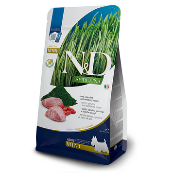 Сухий корм для собак міні порід Farmina N&D SPIRULINA LAMB ADULT MINI з ягням, спіруліною та ягодами годжі 177875 фото