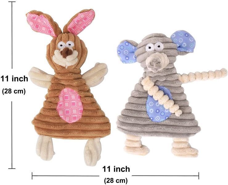 Игрушки с пищалкой без набивки Rabbit&Elephant для маленьких собак и щенков (набор) B07K-1 фото