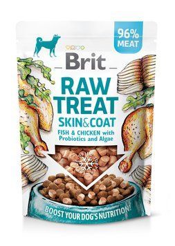 Лакомство для собак Brit Raw Treat freeze-dried Skin and Coat для кожи и шерсти, рыба и курица, 40 г BC_112132 фото