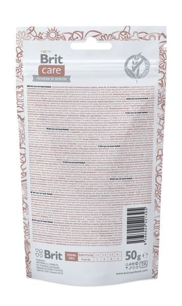 Функциональные лакомства Brit Care Hairball с уткой для котов, 50г 111265/1395 фото
