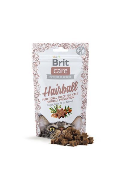 Функциональные лакомства Brit Care Hairball с уткой для котов, 50г 111265/1395 фото