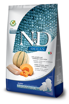 Беззерновой сухой корм Farmina N&D Grain Free OCEAN PUMPKIN для щенков средних и больших пород с треской и дыней 178966 фото