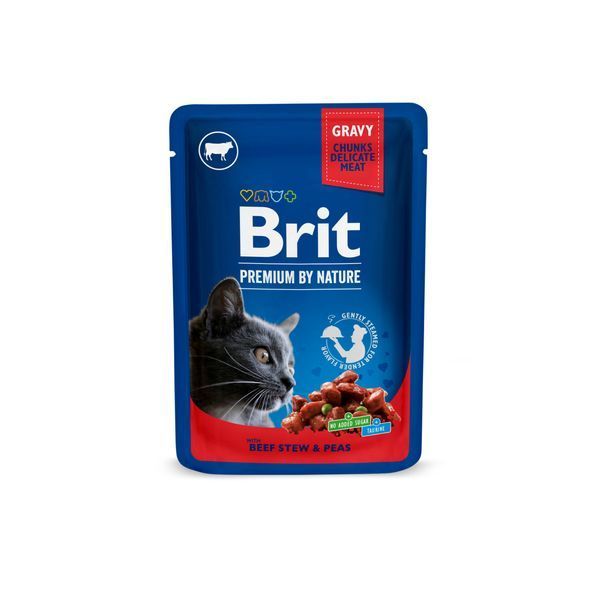 Набор влажных кормов Brit Premium Cat Pouch &laquo;Мясная тарелка&raquo; для котов, 4 шт х 100 г 100277 /506262 фото