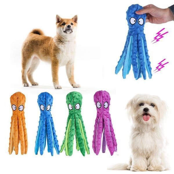 М'яка іграшка для собак Octopus Shaped Crinkle Dog Plush Toy HGB-blue фото