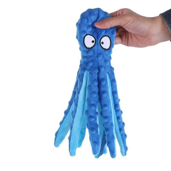 М'яка іграшка для собак Octopus Shaped Crinkle Dog Plush Toy HGB-blue фото