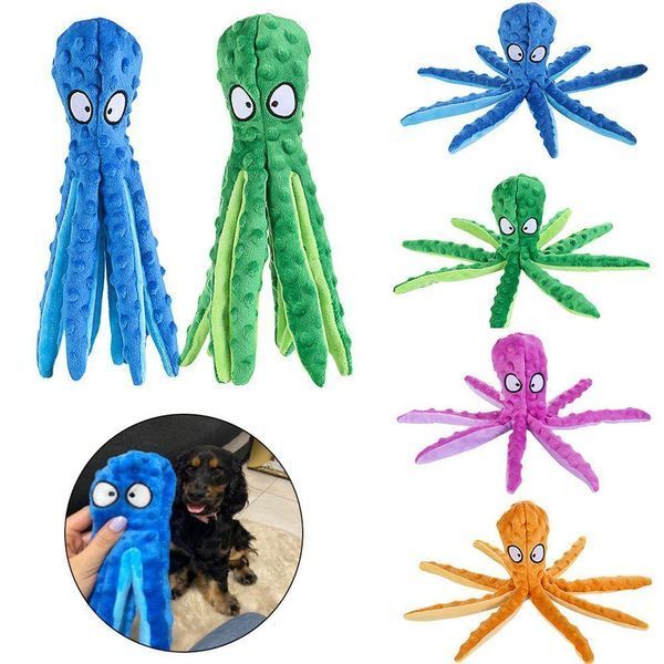М'яка іграшка для собак Octopus Shaped Crinkle Dog Plush Toy HGB-blue фото