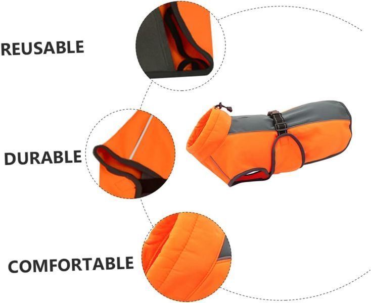 Світловідбивне тепле пальто для собак Derby DJ64 Orange DJ64-S-orange фото