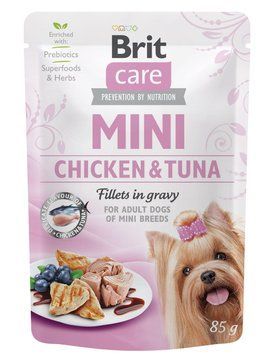 Влажный корм Brit Care Mini для собак, с филе курицы и тунца в соусе, 85 г 100912/100217/4425 фото