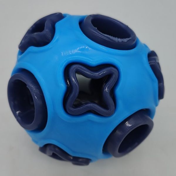 Великий двоколірний м'яч, що світиться Bonny four-corner flash ball JH-6042-A-blue фото