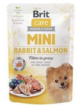 Влажный корм Brit Care Mini для собак, с филе кролика и лосося в соусе, 85 г 100913/100218/4432 фото