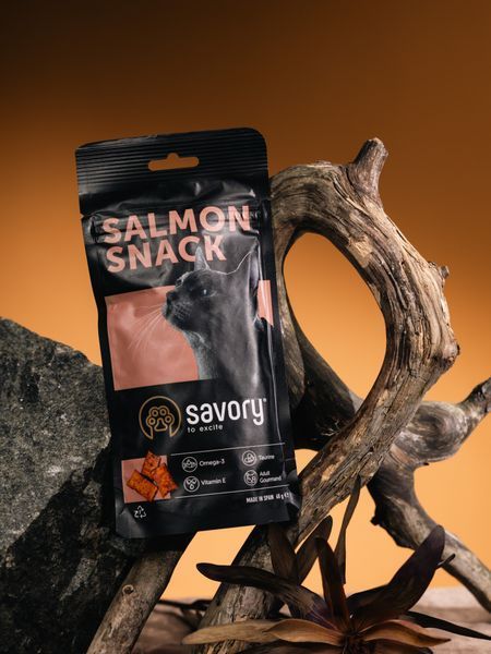 Хрустящие лакомства Savory Snack Подушечки для прихотливых кошек, с лососем, 60 г Savory_31454 фото