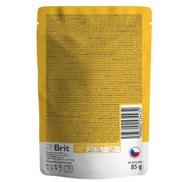 Влажный корм Brit Care Mini для собак, с филе кролика и лосося в соусе, 85 г 100913/100218/4432 фото