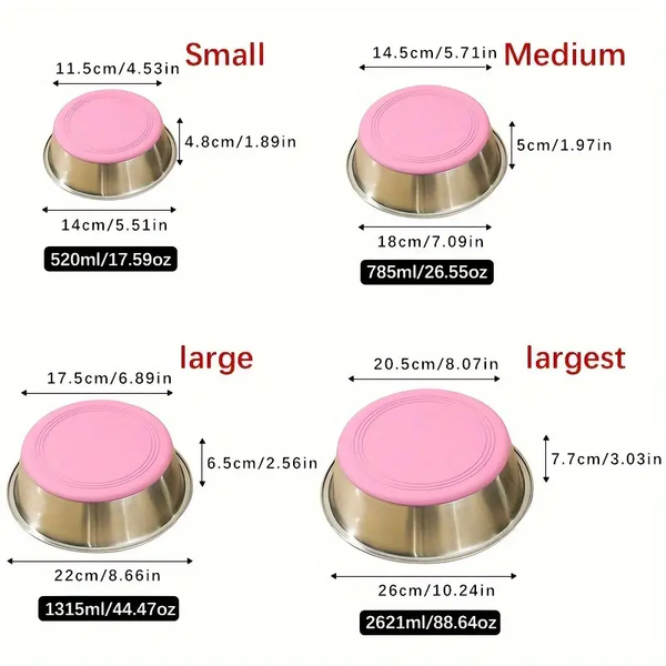 Металева миска для домашніх тварин Derby BH008 BH008-S-pink фото