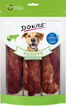 Лакомства для собак Dokas Жевательная говяжья кожа с утиной грудкой, 210 г (до 02.2024) 201325 фото