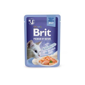 Корм вологий Brit Premium Delicate Fillets in Jelly Salmon для котів філе в желе лосось 85 г BP_101138 фото