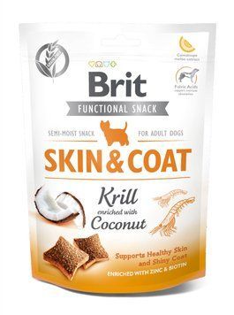 Функциональные лакомства Brit Care Skin&Coat криль с кокосом для собак, 150 г 111420/9963 фото