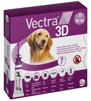 Капли на холке для собак Ceva Vectra 3D от 25 до 40 кг, 1 шт. 179800 фото