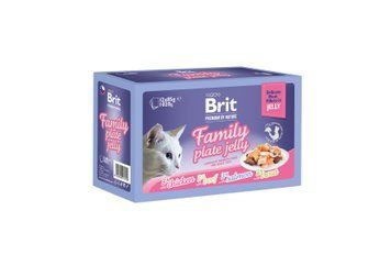 Корм вологий Brit Premium Delicate Fillets in Jelly Family Plate для котів Сімейна тарілка в желе 12 шт x 85 г BP_101140 фото