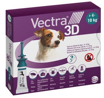 Капли на холке для собак Ceva Vectra 3D от 4 до 10 кг, 3 шт. 179798 фото