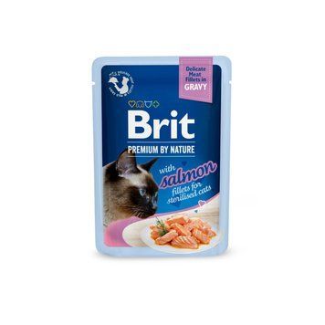 Корм вологий Brit Premium Delicate Fillets in Gravy Salmon For Sterilised для стерилізованих котів філе в соусі лосось 85 г BP_101141 фото