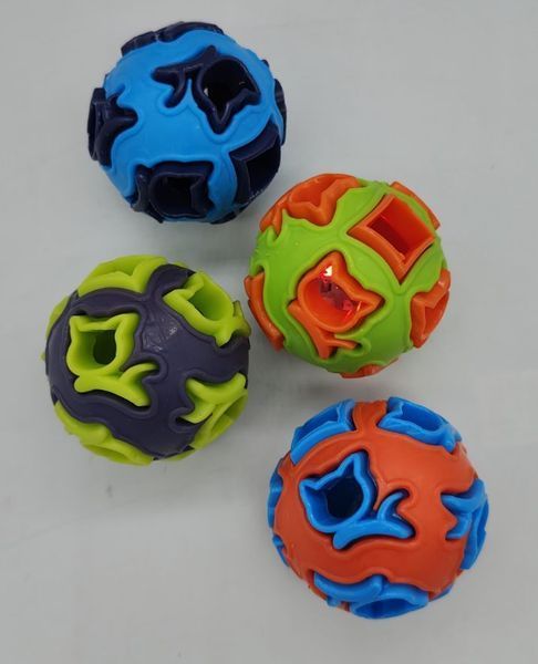 Двоколірний м'яч, що світиться для собак Bonny cat flash ball JH-6044-B-blue фото