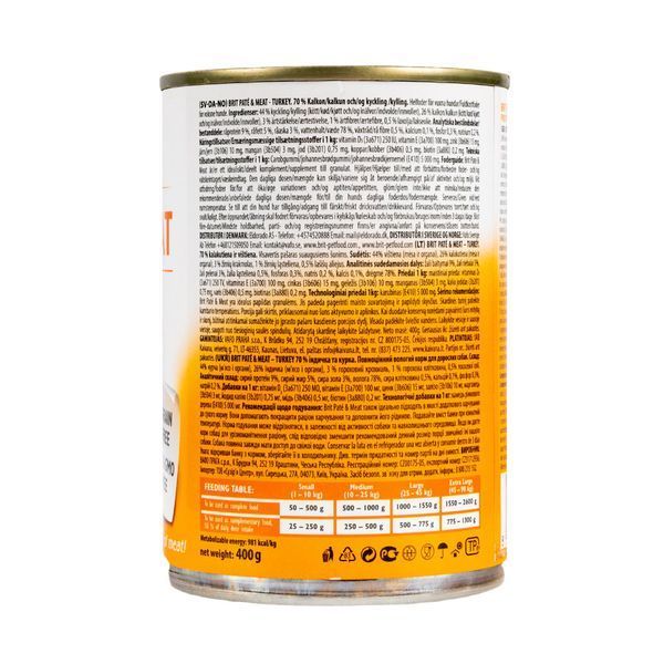 Влажный корм Brit Care Pate & Meat для собак, с индейкой, 400 г 100865/100074/0298 фото