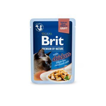 Корм вологий Brit Premium Delicate Fillets in Gravy Chicken for Sterilised для стерилізованих котів філе в соусі курка 85 г BP_101142 фото
